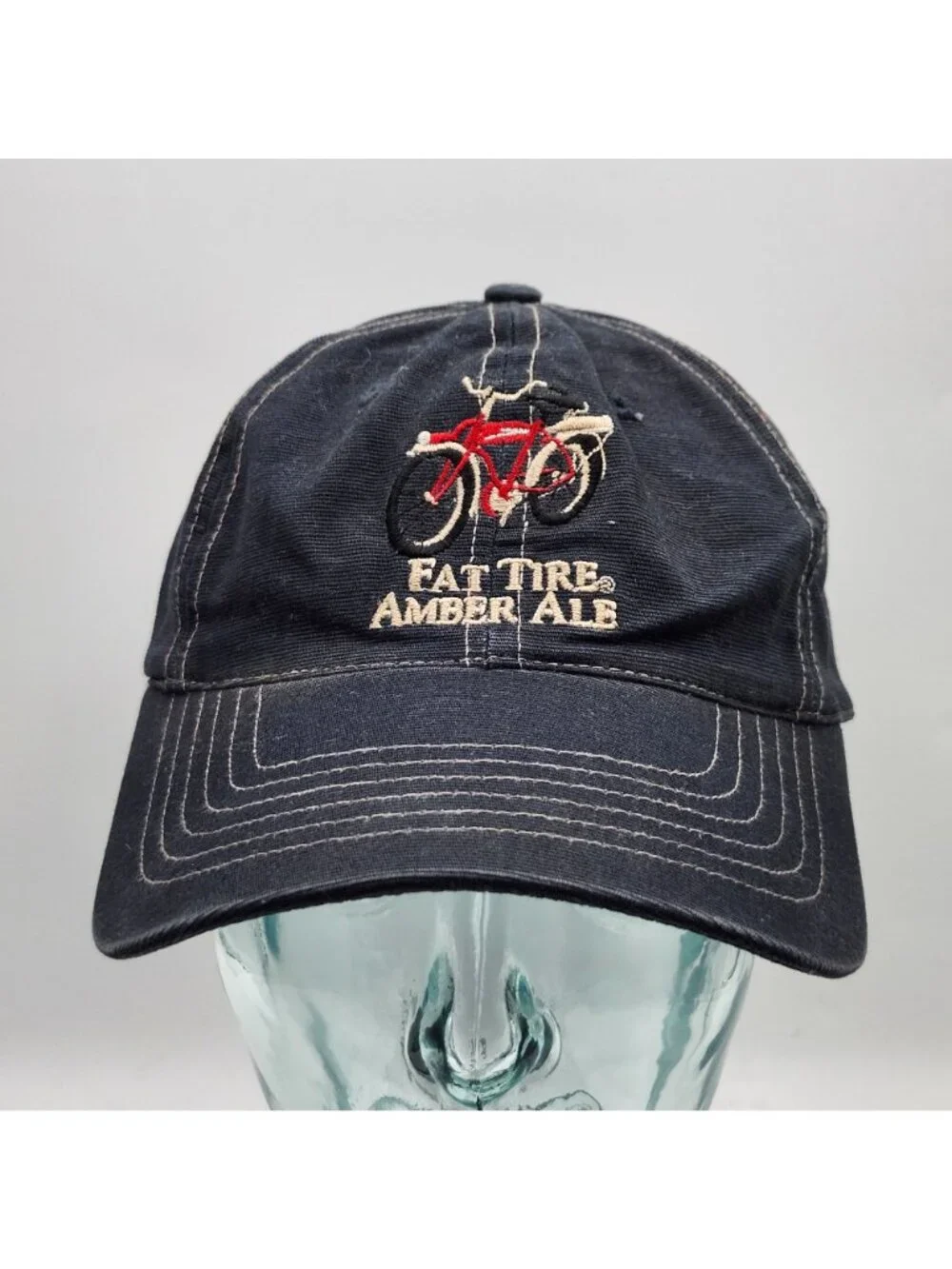 Fat Tire Amber Ale Embroidered Baseball Cap New Belgium Brewing Co Navy Blue